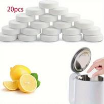 1/30 vnt. Citrinos rūgšties nukalkinimo tablečių kavos aparatams, vandens dozatoriams, virduliams, PET medžiaga, gaivus ir efektyvus valymo tirpalas 20PCS balta