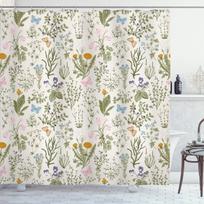 William Morris Vintažinis sodas Gėlių dušo užuolaida, Sunkus audinys, Plaunamos vonios užuolaidos vonios kambariui W90xH180cm beige