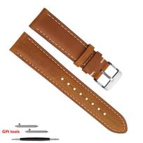 XL Ilgesnis 140+90mm Vintažinis Laikrodžio Dirželis 22mm 24mm Panerai SElKO Casio Laikrodžiams Prailginantis ir Storinantis Vyriškas Laikrodžio Dirželis 20mm-width brown