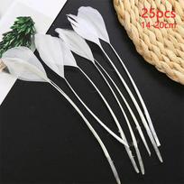 14-20cm Goose Feathers Bulk 25pcs Long Decoration Thin Plumas White Black Mixed Colors Plume For Crafts Hat Vases Carnival House 14-20cm white