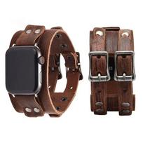 Originalios odos apyrankė Apple Watch Ultra 2 49mm dirželis 45mm 44mm 46mm Dvigubo metalo sagtimi apyrankė iWatch serija 10 9 8 7 6 SE 38mm 40mm 41mm ruda