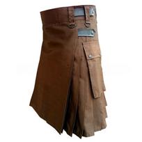 SEN Vyriški vintage Kilt Scotland Gothic Fashion Kendo kišeniniai sijonai škotiški drabužiai L ruda