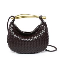 Užsienio prekybos tarpvalstybiniai pinti sardinių maišeliai, nauji rankiniai maišeliai, koldūnų maišeliai, populiarūs vieno peties per petį nešiojami krepšiai, sandėlyje 28*2*18CM black