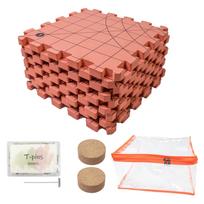 9 vnt. mezgimo blokavimo lentelių rinkinys 32x32cm mezgimo blokavimo putplasčio padėklas su 100 vnt. 38 mm T formos kaištukų nėrimui, siūlų amatininkystei, mezgimui raudona