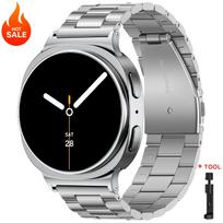 Metalinė apyrankė Samsung Galaxy Watch 8/8 Classic 40mm 44mm 46mm Nerūdijančio plieno dirželis Galaxy Watch 7 Ultra 2025 47mm Apyrankė Watch 8 Classic 46mm sidabras