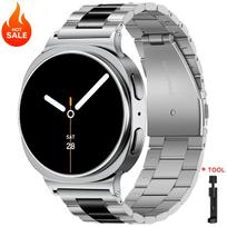 Metalinė apyrankė Samsung Galaxy Watch 8/8 Classic 40mm 44mm 46mm Nerūdijančio plieno dirželis Galaxy Watch 7 Ultra 2025 47mm Apyrankė Watch 8 Classic 46mm gray