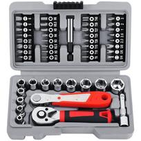 48Pcs Car Repair Tool Kit Ratchet Torques Wrench Auto Repairing Set Socket Set Car Repair Mechanic Maintenance Tool 1 gray