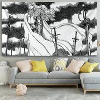Naujas Berserk Anime gobelenas Sieninis kabinamas Manga meno Sienų dekoras Miegamajam Bendrabučiui Svetainei Namų dekoravimas 150x100cm(60x40in)