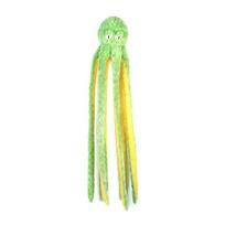 Squeaky Octopus Dog Toy 1 Meter Long with Loud Squeaker for Aggressive Chewers Interactive Tug of War Rope Chew Toy for Large XS žalia