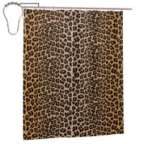 Leopardo Rašto Dušo Užuolaida Vonios kambario Poliesterio Vandeniui Atsparios Vonios Užuolaidos Su Kabliukais W60H190(CM)-1 Pcs