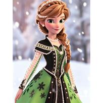 Disney perlo tapyba Ledinė Anna 5D pasidaryk pats perlo paveikslas rankdarbiai suaugusiems/pradedantiesiems dovanų idėjos namų dekoras 30x40 gray