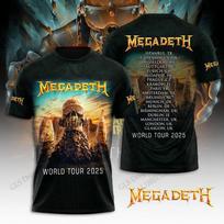 Sunkiojo Metalo Roko Grupė Megadeth 3D Spausdintas Kūrybiškas Hip-hop Stiliaus Šaunus Viršus Vasaros Vyriški Atsitiktiniai Mados Trumpomis Rankovėmis O-kaklo Drabužiai M brown