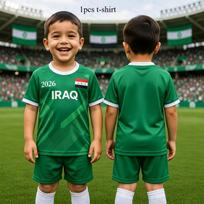 2026 Irako Vėliavos Spausdinimo Vyriški Marškinėliai Žali Futbolo Viršutiniai Marškinėliai Džersis Laisvalaikio Trumpomis Rankovėmis T-shirt Sporto Gerbėjams Kasdieniam Dėvėjimui Vaikų T-shirt 110 black