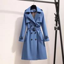 Loose Fit Mid-Length Windbreaker Korean Style Women's Coat Spring Autumn Elegant Open-Collar Jacket XL gray