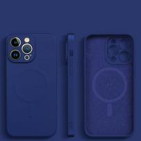prabangus skystas silikoninis magnetinis dėklas Magsafe telefonui iPhone 17 16 15 11 12 13 14 Pro Max X XR XS 7 Plus saldainių spalvos dangtelis For iPhone 14 tamsiai mėlyna spalva
