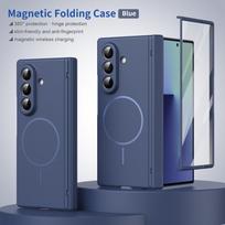 Samsung Galaxy Z Fold 7 6 5 4 3 360° sulankstomas viso korpuso magnetinis grūdintas stiklas apsauginis telefono dėklas For Galaxy Z Fold 7 mėlyna