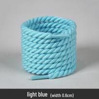 Balti poliesterio ir medvilnės trijų gijų apvalūs batraiščiai - Universalūs kasdieniams ar sportiniams batams (Pora) 100cm blue