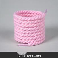 Balti poliesterio ir medvilnės trijų gijų apvalūs batraiščiai - Universalūs kasdieniams ar sportiniams batams (Pora) 140cm pink