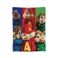 A-ALVIN ir voveriukai Squeakquel A pledai Koralinis vilnos pliušas Lengvi ploni pledai miegamojo sofos lovos kilimėliui 75x90cm