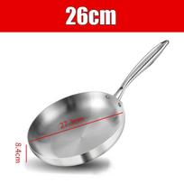 24/26/28/30cm 304 Stainless Steel Frying Pan Tri-Ply Steel Kitchen Cooking Pot Wok Nonstick Steak Skillet Pan Fast Heat Cookware
