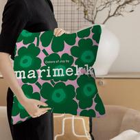 Marimekko-U-Unikko Gėlės Pagalvės Dovanos Namų Biuro Baldai Miegamojo Sofos Automobilio Pagalvėlės Užvalkalas Dėklas 45X45Cm Peach skin 18*18(CM)-1Pcs white