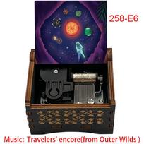 Žaidimas Outer Wilds Medinė muzikinė dėžutė 18 natų su sukamuoju mechanizmu Keliautojų Encore Muzikinis mechanizmas Speciali miela dovana draugų gimtadieniui (as the picture,Small) black