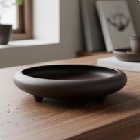 Trikojis puodas su drenažo skylutėmis Imituoto molio kvėpuojantis negilus vazonas bonsai Maroon black