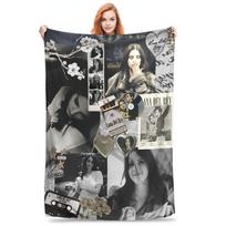 Music Lana Del Rey Rock Fuzzy Blankets Ultraviolence Hip Hop Album Fashion Throw Blankets for Home 200x150cm Quilt, Size: 75*100cm, Weight: 230 GSM black