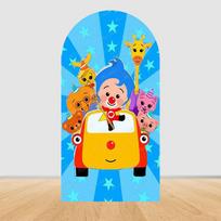Animacinis Plims Vaivorykštės Cirko Arkos Fono Dangalas Elastingas Audinys Vaikų Gimtadienio Šventė Kūdikio Krikštynos Dekoravimo Reikmenys Rekvizitas 2.1x4.9ft (65x150cm)