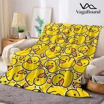 Mielas guminių ančiukų rašto pledas, tinkamas sofoms, lovoms, biurams, kelionėms, stovyklavietės kėdėms. Šiltas pliušinis pledas Size: 75*100cm, Weight: 230 GSM