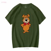 Unisex T-shirt Bubu 2 Meško Yogi Ranger Smith draugas Jellystone Ilgomis arba trumpomis rankovėmis Vintage skalbta dizainerio drabužiai S black