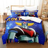 Goldorak Patalynės Komplektas 3D Spausdinta Grendizer Antklodės Užvalkalas 3 dalys Dvigulei, Viengulei, Pilnai Dydžio, Karalienei, Karaliui Suaugusiems Vaikams Lovos Patalynė Antklodės Užvalkalas 140x200cm