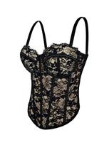 New European and American Spice Girls Black Lace Inner Suspender Premium Sense Outer Wear Shape Gathering Fishbone Corset 40C/90 black