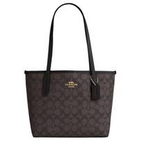 COACH City Dirbtinės odos Pečių krepšys Vidutinio dydžio Moteriškas riešuto ir juodos spalvos CU759-IMXAQ One Size 1 black