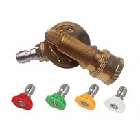 Pressure Washer Angle Adapter Cleans Hard-to-Reach Areas Pivoting Pressure Washer Coupler Pivoting Coupler 180-Degree Rotation brown
