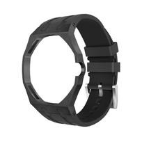 Prabangus nerūdijančio plieno rėmelio dėklas ir guminė apyrankė Modifikavimo rinkinys SWATCH x AP Royal Pop kišeninio laikrodžio pakeitimui For Royal POP black
