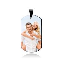 Personalizuotas nerūdijančio plieno karinis žetonas su nuotrauka ir lazeriniu graviravimu poroms Custom Image white