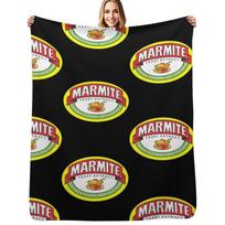 Spicy Marmite Logo 7 Throw Blanket All Weather Soft Throw Blanket for Sofa 75cm*90cm yellow