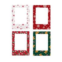 4Pcs Plastic Mini Magnetic Picture Frame Snowflake Photo Display Holder  for Polaroid Photo 4Pcs/Set beige