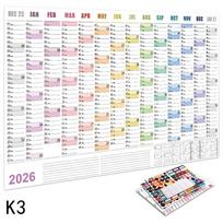 2026 Metinis Sieninis Kalendorius Plakatas Su Lipdukais Didelis Planavimo Grafikas Namų Biuro Organizavimas Laiko Planavimo Įrankis Grafikas K3