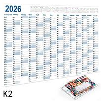 2026 Metinis Sieninis Kalendorius Plakatas Su Lipdukais Didelis Planavimo Grafikas Namų Biuro Organizavimas Laiko Planavimo Įrankis Grafikas K2