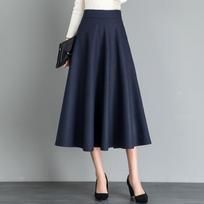 New Autumn/winter Thickened Retro Plaid Midi Skirt - High Waist A-line Swing Skirt for Women 2XL