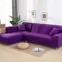 Vienos spalvos sofos užvalkalas Tampri pieno šilko audinio sofos užvalkalai svetainei Kampinei sofai Užvalkalai 1-seat 90-140cm violetinė