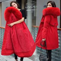 Žieminė striukė moterims parka drabužiai ilgas paltas vilnonis pamušalas gobtuvas striukė kailio apykaklė stora šilta sniego apranga paminkštinta parka 6XL 4XL raudona