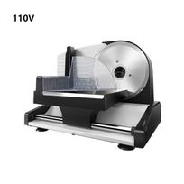 110 V 220 V elektrinė mėsos pjaustyklė, vaisius aviena, kumpis, duonos skrudintuvas, nerūdijančio plieno ašmenys, reguliuojamo storio 1–15 mm gray