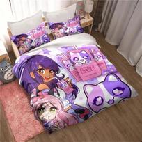 APHMAU patalynės komplektas Antklodės užvalkalų komplektas Vienvietis Dvigulis Karališko dydžio Kawaii Animacinis Aphmau Suaugusių berniukų Miegamojo Antklodės užvalkalas ir pagalvės užvalkalas AU Single 140x210cm