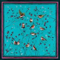 EMERALD RIVERS didelė šilko skara Catch the Moment Acqua Turquoise 100 × 100 cm