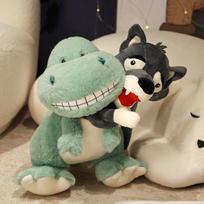 Kūrybiški dinozaurai, nešantys vilkus, pliušiniai žaislai, minkštas kimštas gyvūnas, juokinga animacinė lėlė, pliušinė pagalvė, namų dekoras, dovana vaikams