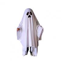 Patikimi vaikiški kostiumai Baisus vaikiškas vaiduoklio apsiaustas Helovino kostiumas saldainiams rinkti Cosplay linksmybėms Unisex vaikas vaiduoklis berniukams L white