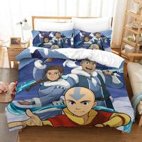 New Avatar: The Last Airbender Bedding Set Single Twin Full Queen King Size Bed Set Adult Bedroom Duvet cover Sets Home Textile EU Twin 135x200cm gray